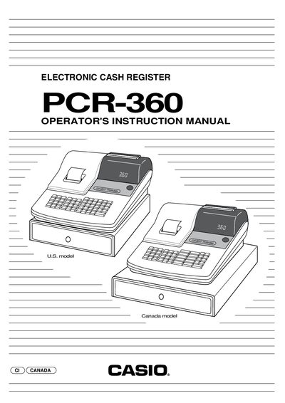 Casio PCR-360 Operator's Instruction Manual - cover page