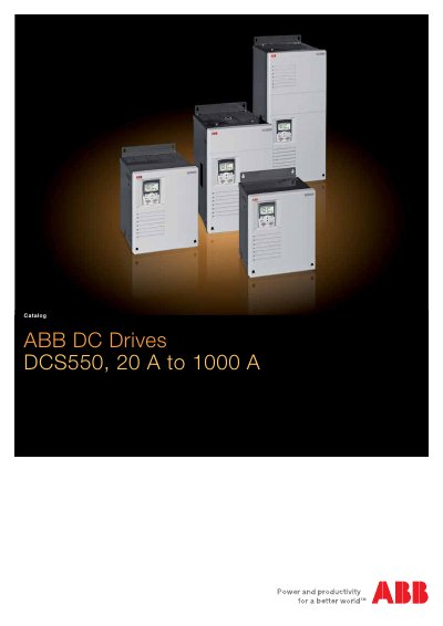 ABB DC Drives DCS550 20 A to 1000 A Manual - cover page
