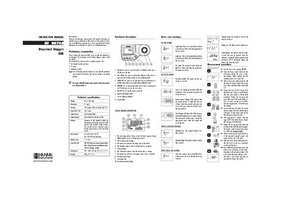 Hanna Instruments HI 96732 Dissolved Oxygen Meter Instruction Manual - cover page