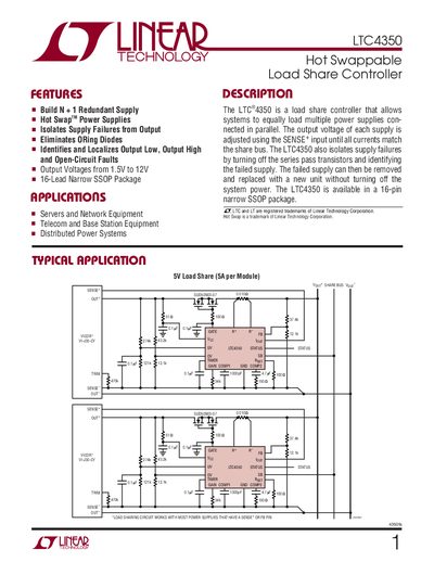 Linear Technology LTC4350 Datasheet - cover page