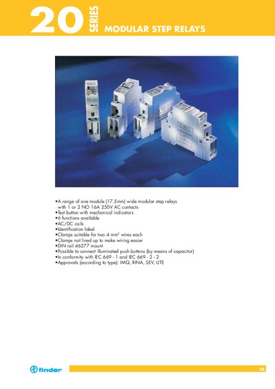 20 SERIES Modular Step Relays Manual - cover page