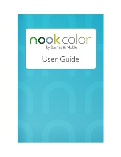 Barnes & Noble NOOKcolor BNRV200 User Guide - cover page