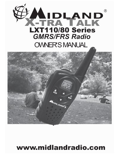 Midland LXT110/80 Series GMRS/FRS Radio Owner's Manual - cover page