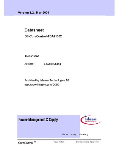 Infineon TDA21302 Datasheet