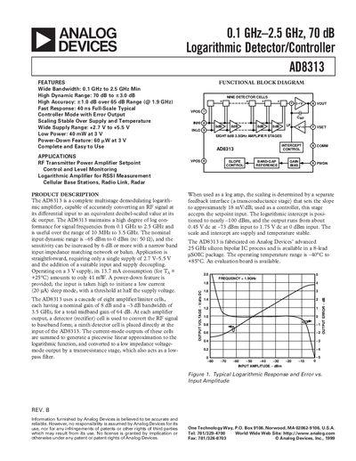 Analog Devices AD8313 Datasheet