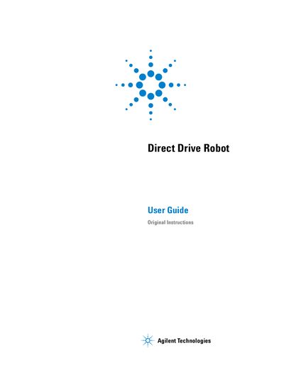 Agilent Direct Drive Robot User Guide - cover page