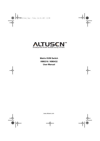 ALTUSEN KM0216/0432 user manual(1) - cover page