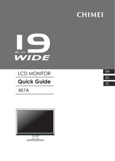 Chimei 957A LCD Monitor User Manual - cover page