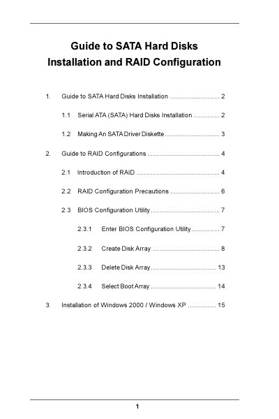 ASRock SATA Hard Disks Installation and RAID Configuration Guide - cover page