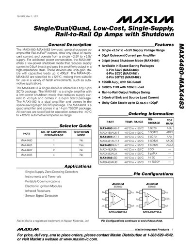 Maxim MAX4480-MAX4483 Datasheet - cover page