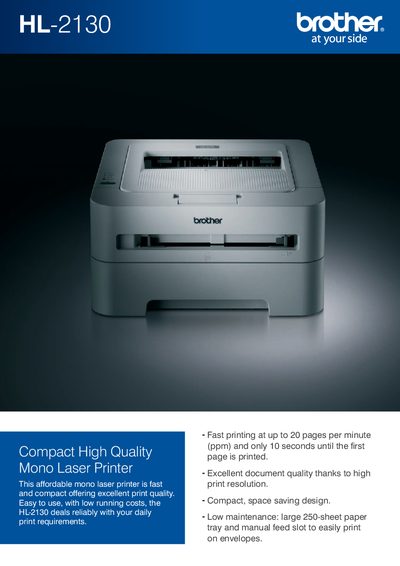 Brother HL-2130 Laser Printer User Manual - cover page