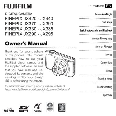 FUJIJX420 seriesDIGITAL CAMERA owner's manual - cover page