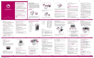 Sony Ericsson X8 User Guide – Short Version - cover page