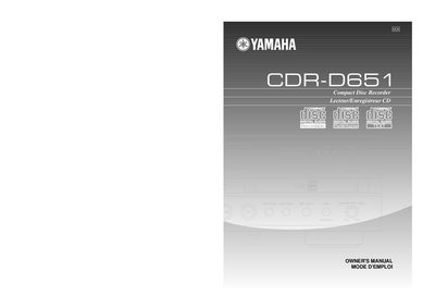 YAMAHA CDR-D651 Manual - cover page