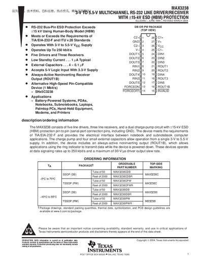 Texas Instruments MAX3238 Datasheet