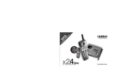 Uniden TRU 4465/4465-2 Series Dual Handset Cordless System Owner's Manual