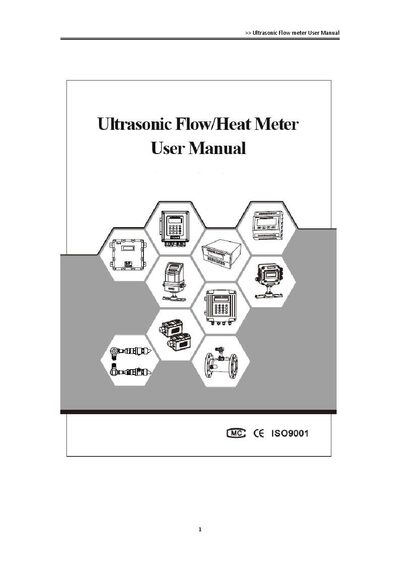 TUF-2000 Series Ultrasonic Flow/Heat Meters User Manual - cover page