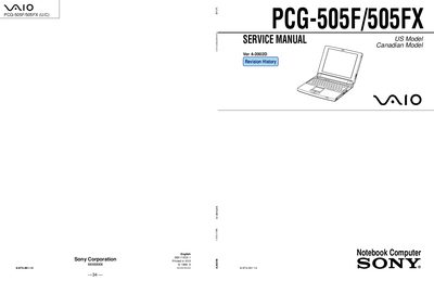 Sony PCG-505F/505FX Service Manual - cover page