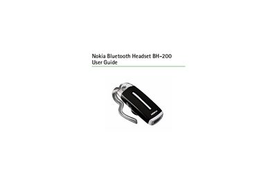 Nokia BH-200 Bluetooth Headset User Guide - cover page