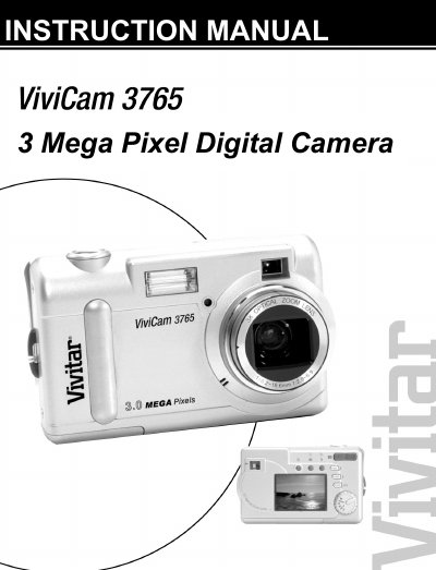 Vivitar ViviCam 3765 Digital Camera User Manual - cover page