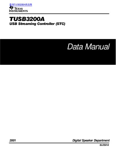 Texas Instruments TUSB3200A Data Manual - cover page