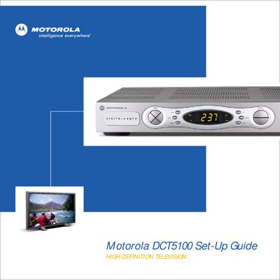 Motorola DCT5100 Digital HD Decoder Installation Guide - cover page
