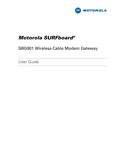 Motorola SBG901 Wireless Cable Modem Gateway User Guide - cover page