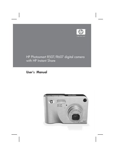 HP Photosmart R507/R607 Digital Camera User Manual