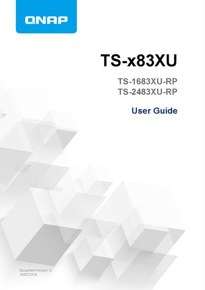 QNAP TS-x83XU NAS User Guide - cover page