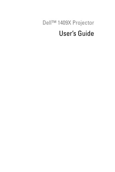 Dell 1409X Projector User's Guide