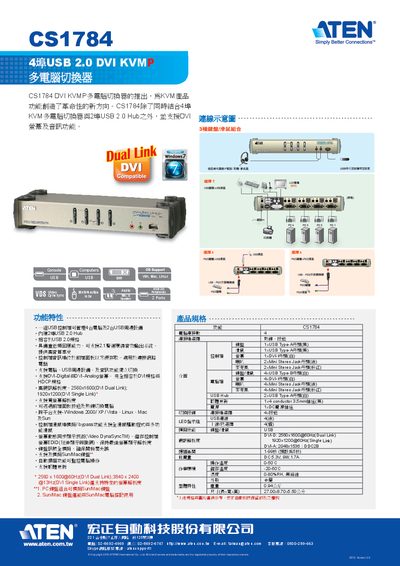 ATEN CS1784 KVM Switch Manual - cover page