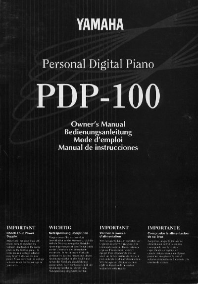 YAMAHA PDP-1000 Manual