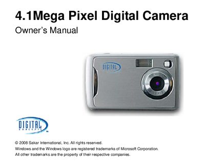 Vivitar 4.1Mega Pixel Digital Camera Owner's Manual - cover page