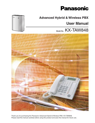 Panasonic KX-TAW848 Advanced Hybrid & Wireless PBX User Manual - cover page