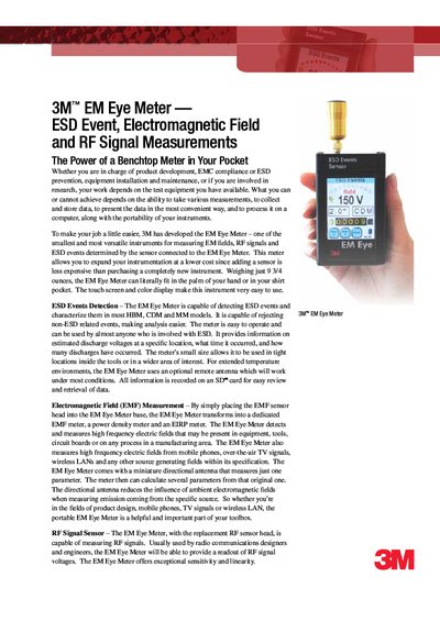 3M EM Eye Meter User Manual - cover page
