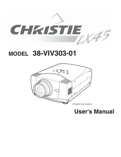 CHRISTIE LX45 38-VIV303-01 User's Guide - cover page