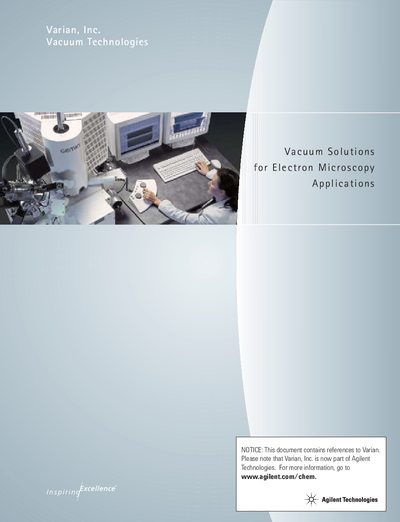 Agilent Vacuum Solutions for Electron Microscopy Applications - cover page