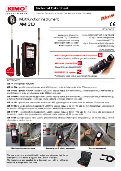 AMI AMI 310 Multifunction Instrument Product Leaflet - cover page