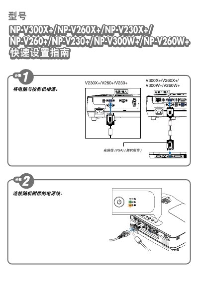 NEC NP-V300X+ NP-V260X+ NP-V230X+ NP-V230+ NP-V260+ NP-V300w+ NP-V260w+ quick user manual