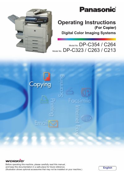 Panasonic DP-C354/C264/C323/C263/C213 Digital Color Imaging Systems Operating Instructions - cover page