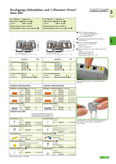 Wago Series 284 Product Data Sheet - cover page