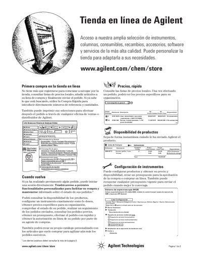 Agilent Online Store User Guide - cover page