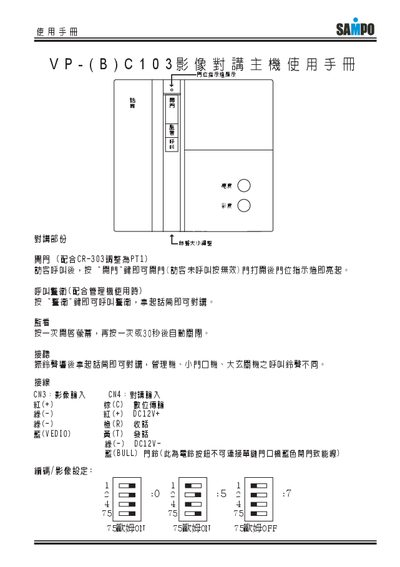 Hometek VP-(B)C103 Video Intercom Master Manual - cover page