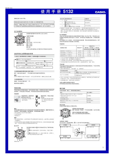 Casio 5132 Watch User Manual - cover page