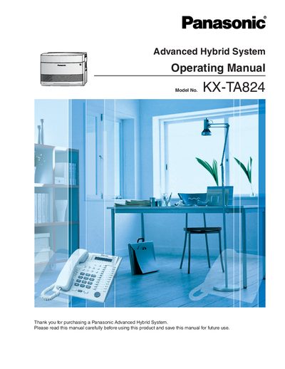 Panasonic KX-TA824 Advanced Hybrid System Operating Manual