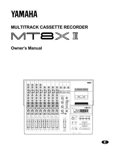 Yamaha MT8XII Multitrack Cassette Recorder Owner's Manual - cover page