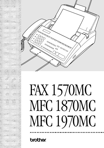 Brother FAX 1570MC MFC 1870MC MFC 1970MC Owner's Manual - cover page