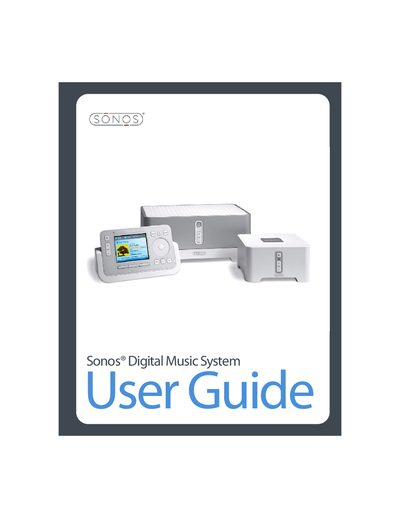 Sonos Digital Music System User Guide - cover page