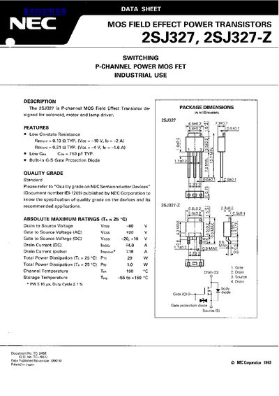 NEC 2SJ327 2SJ327-Z handbook - cover page