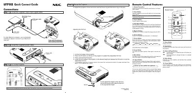 NEC LT75Z Quick Connect Guide